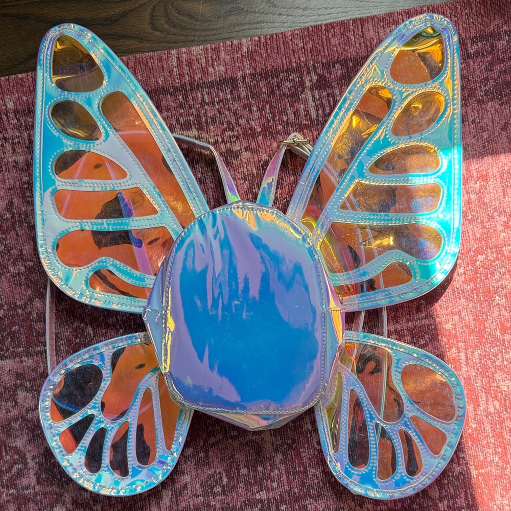 Holographic Butterfly Wing Backpack
